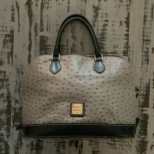 Dooney & Bourne grey ostrich handbag